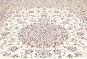 Tappeto Nain 9la Medaglione Floreale Avorio Blu 247x350 Cm