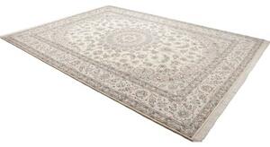 Tappeto Nain 9la Medaglione Floreale Avorio Blu 250x342 Cm