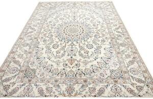 Tappeto Nain 9la Medaglione Floreale Avorio Blu 196x300 Cm
