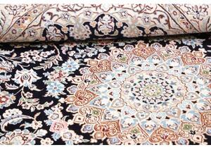 Tappeto Nain 9la Medaglione Floreale Blu Notte Avorio 143x247 Cm