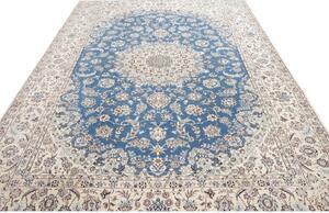 Tappeto Nain 9la Medaglione Floreale Blu Avorio 248x353 Cm