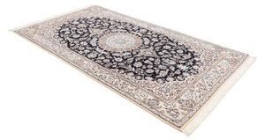 Tappeto Nain 9la Medaglione Floreale Blu Notte Avorio 143x247 Cm