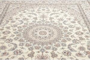 Tappeto Nain 9la Medaglione Floreale Avorio Blu 250x342 Cm