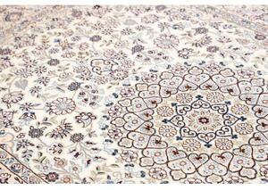 Tappeto Nain 9la Medaglione Floreale Avorio Blu 135x213 Cm
