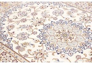 Tappeto Nain 9la Medaglione Floreale Avorio Blu Cobalto 130x203 Cm