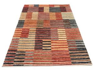Tappeto Mosaic Geometrico Rosso Ruggine Blu Scuro 125x190 Cm