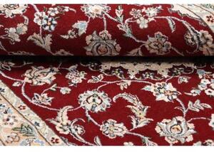 Tappeto Nain 9la Medaglione Floreale Rosso Bordeaux Avorio 100x160 Cm