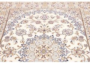 Tappeto Nain 9la Medaglione Floreale Avorio Blu Cobalto 130x203 Cm