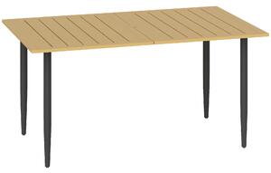 Outsunny Tavolo da Giardino Resistente alle Intemperie con Foro per Ombrellone, in Acciaio, 150x90x73 cm, Marrone | Aosom Italy