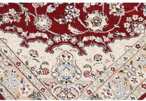 Tappeto Nain 9la Medaglione Floreale Rosso Bordeaux Avorio 100x160 Cm