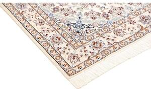 Tappeto Nain 9la Medaglione Floreale Avorio Blu Scuro 130x215 Cm