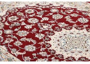 Tappeto Nain 9la Medaglione Floreale Rosso Bordeaux Avorio 100x160 Cm