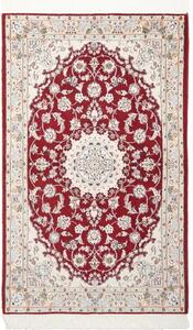 Tappeto Nain 9la Medaglione Floreale Rosso Bordeaux Avorio 100x160 Cm