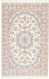 Tappeto Nain 9la Medaglione Floreale Avorio Blu Cobalto 130x203 Cm
