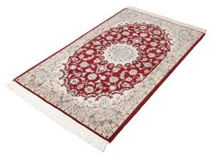 Tappeto Nain 9la Medaglione Floreale Rosso Bordeaux Avorio 100x160 Cm