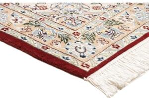Tappeto Nain 9la Medaglione Floreale Rosso Bordeaux Avorio 100x160 Cm