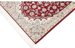 Tappeto Nain 9la Medaglione Floreale Rosso Bordeaux Avorio 100x160 Cm