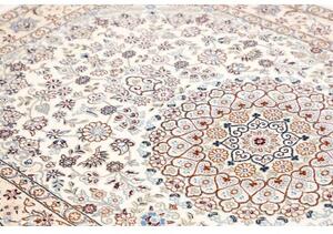 Tappeto Nain 9la Medaglione Floreale Avorio Blu Scuro 130x215 Cm