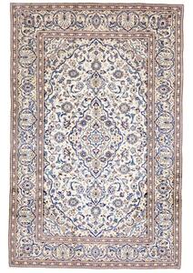 Tappeto Kashan Medaglione Floreale Avorio Blu 200x305 Cm