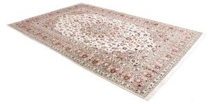 Tappeto Kashan Medaglione Floreale Avorio Sabbia 200x295 Cm