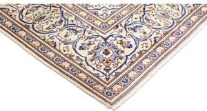 Tappeto Kashan Medaglione Floreale Avorio Blu 200x305 Cm