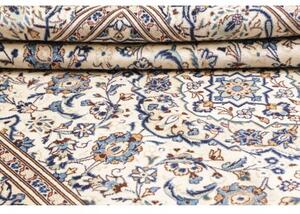 Tappeto Kashan Medaglione Floreale Avorio Blu 200x305 Cm