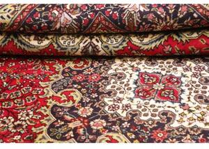 Tappeto Tabriz Medaglione Floreale Rosso Blu Scuro 252x340 Cm