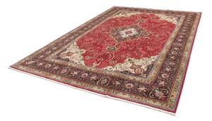 Tappeto Tabriz Medaglione Floreale Rosso Blu Scuro 252x340 Cm