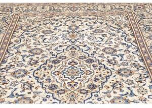 Tappeto Kashan Medaglione Floreale Avorio Blu 200x305 Cm
