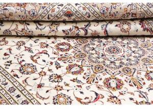 Tappeto Kashan Medaglione Floreale Avorio Sabbia 200x295 Cm
