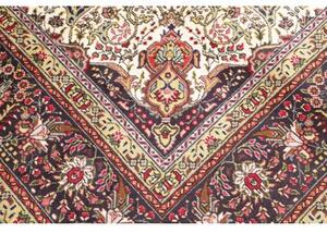 Tappeto Tabriz Medaglione Floreale Rosso Blu Scuro 252x340 Cm
