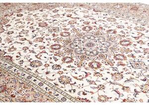 Tappeto Kashan Medaglione Floreale Avorio Sabbia 200x295 Cm