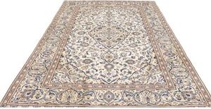 Tappeto Kashan Medaglione Floreale Avorio Blu 200x305 Cm