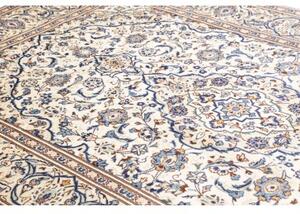 Tappeto Kashan Medaglione Floreale Avorio Blu 200x305 Cm