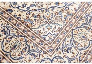 Tappeto Kashan Medaglione Floreale Avorio Blu 200x305 Cm