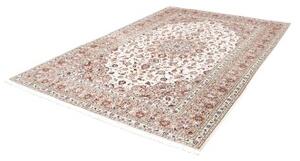 Tappeto Kashan Medaglione Floreale Avorio Sabbia 200x295 Cm