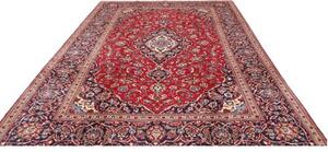 Tappeto Ardakan Medaglione Floreale Rosso Blu Scuro 247x363 Cm