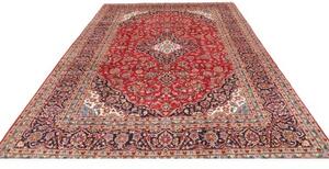 Tappeto Ardakan Medaglione Floreale Rosso Blu Scuro 243x350 Cm