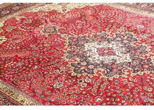 Tappeto Tabriz Medaglione Floreale Rosso Blu Scuro 252x340 Cm