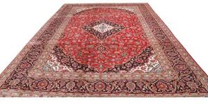 Tappeto Ardakan Medaglione Floreale Rosso Blu Scuro 293x393 Cm