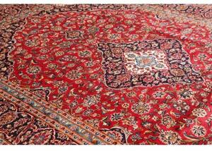 Tappeto Ardakan Medaglione Floreale Rosso Blu Scuro 243x350 Cm