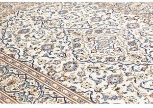 Tappeto Kashan Medaglione Floreale Avorio Blu 193x308 Cm