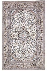 Tappeto Kashan Medaglione Floreale Avorio Blu 202x322 Cm