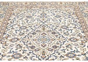 Tappeto Kashan Medaglione Floreale Avorio Blu 193x308 Cm