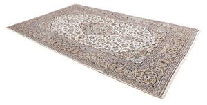 Tappeto Kashan Medaglione Floreale Avorio Blu 202x322 Cm