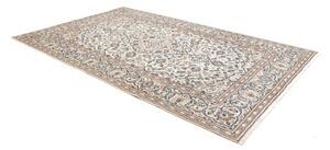 Tappeto Kashan Medaglione Floreale Avorio Blu 193x308 Cm