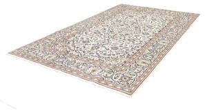 Tappeto Kashan Medaglione Floreale Avorio Blu 193x308 Cm