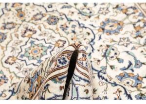 Tappeto Kashan Medaglione Floreale Avorio Blu 193x308 Cm