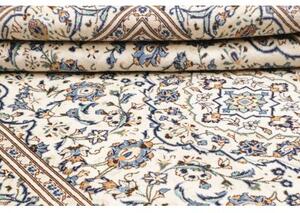 Tappeto Kashan Medaglione Floreale Avorio Blu 193x308 Cm