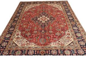 Tappeto Tabriz Stilizzato Rosso Blu Scuro 200x298 Cm